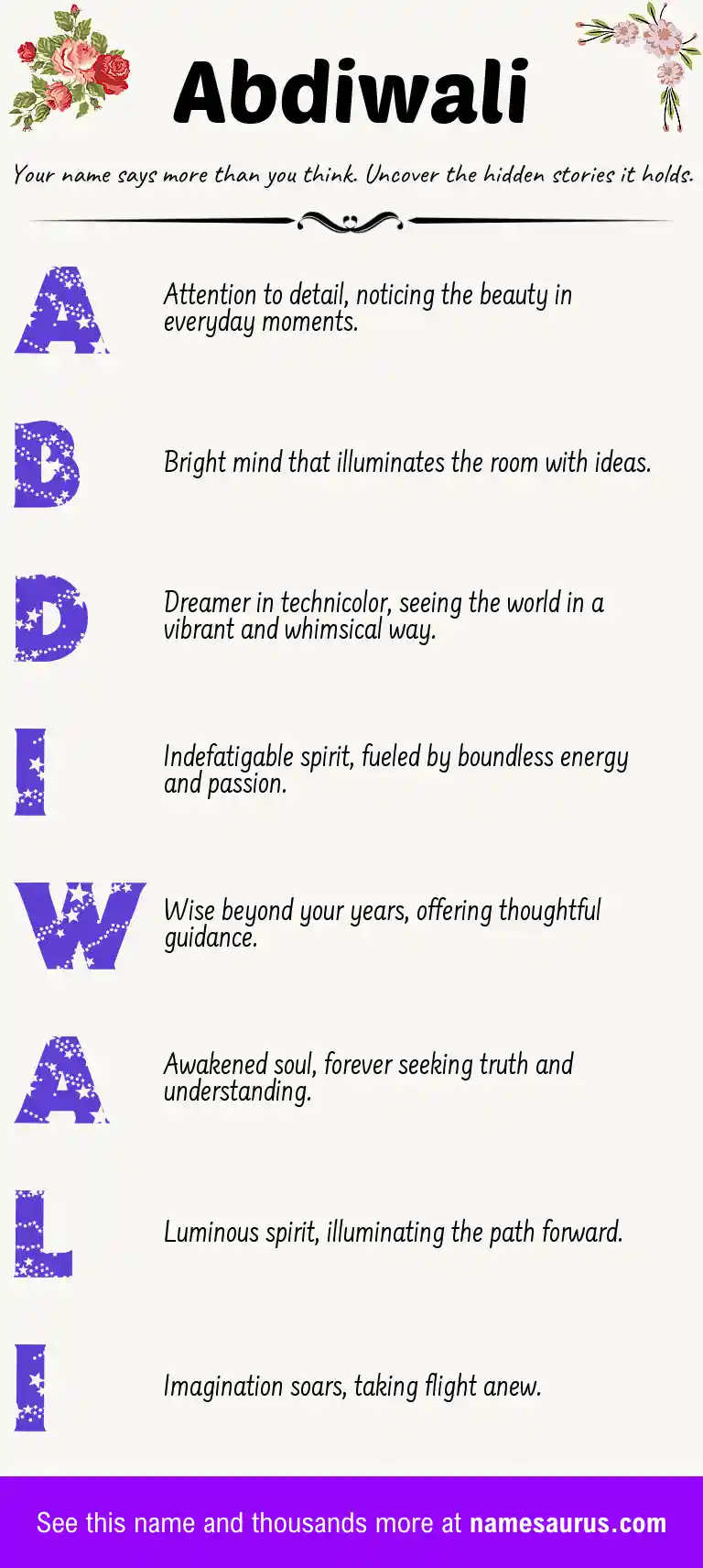 Acrostic poem about Abdiwali.