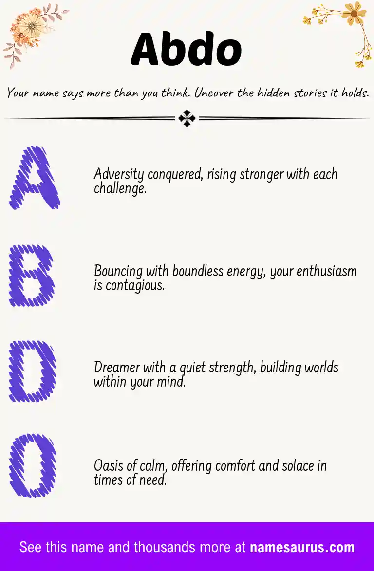 Acrostic poem about Abdo.