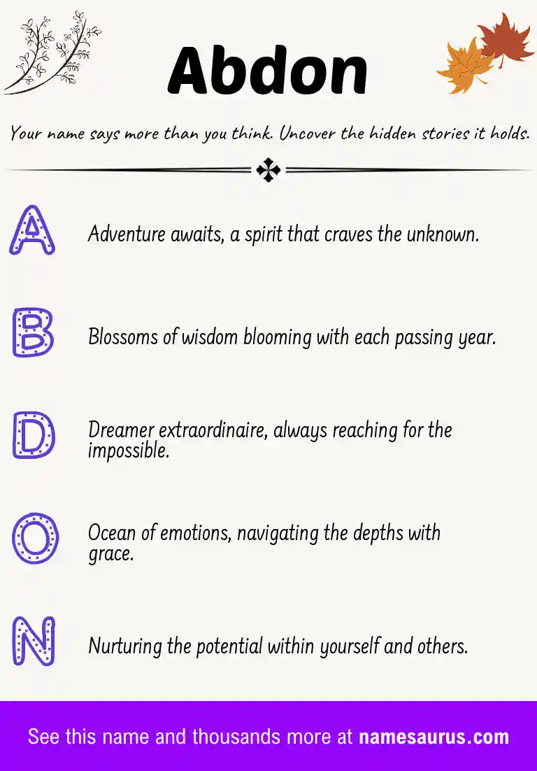 Acrostic poem about Abdon.