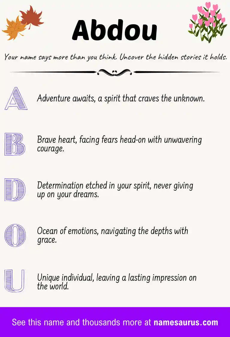 Acrostic poem about Abdou.