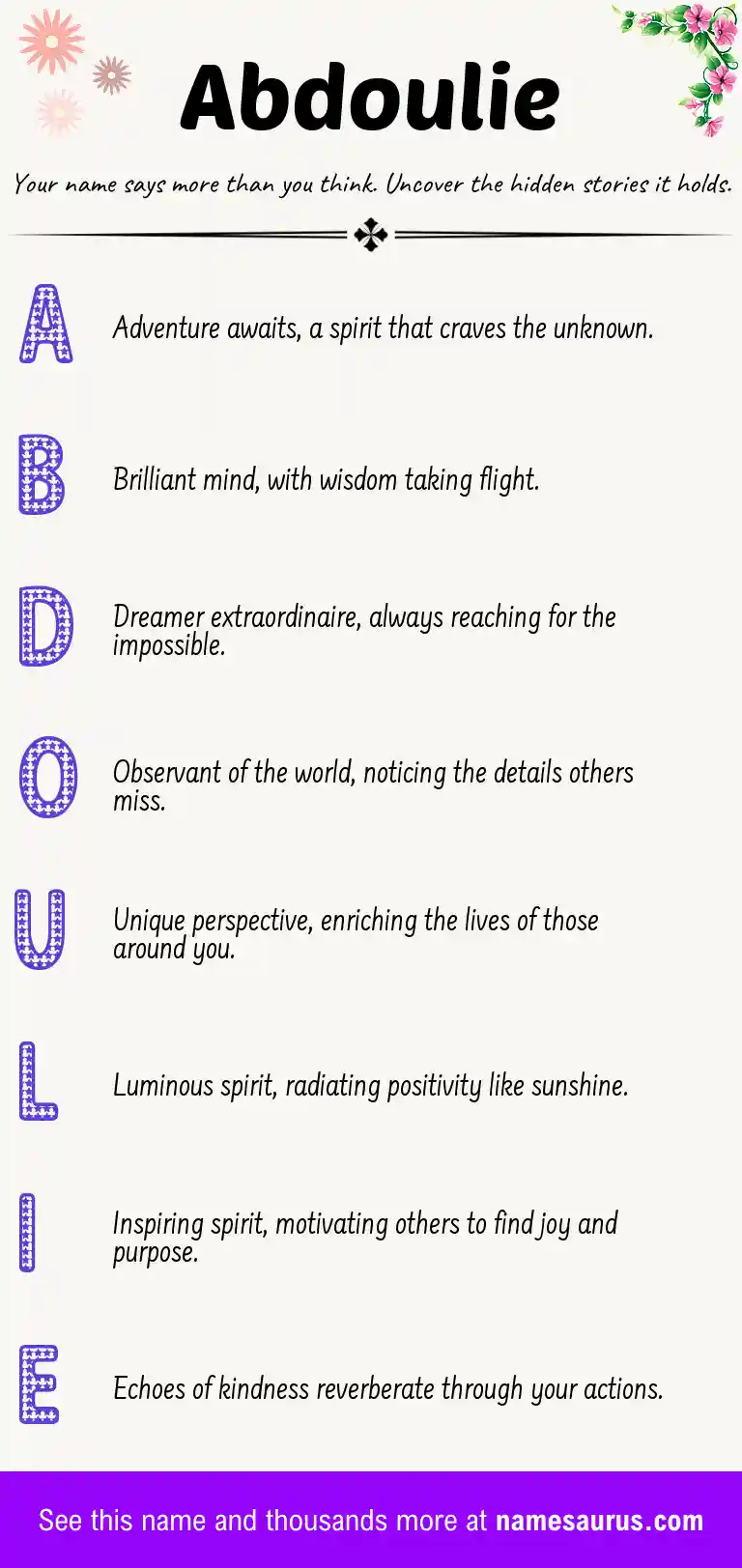 Acrostic poem about Abdoulie.