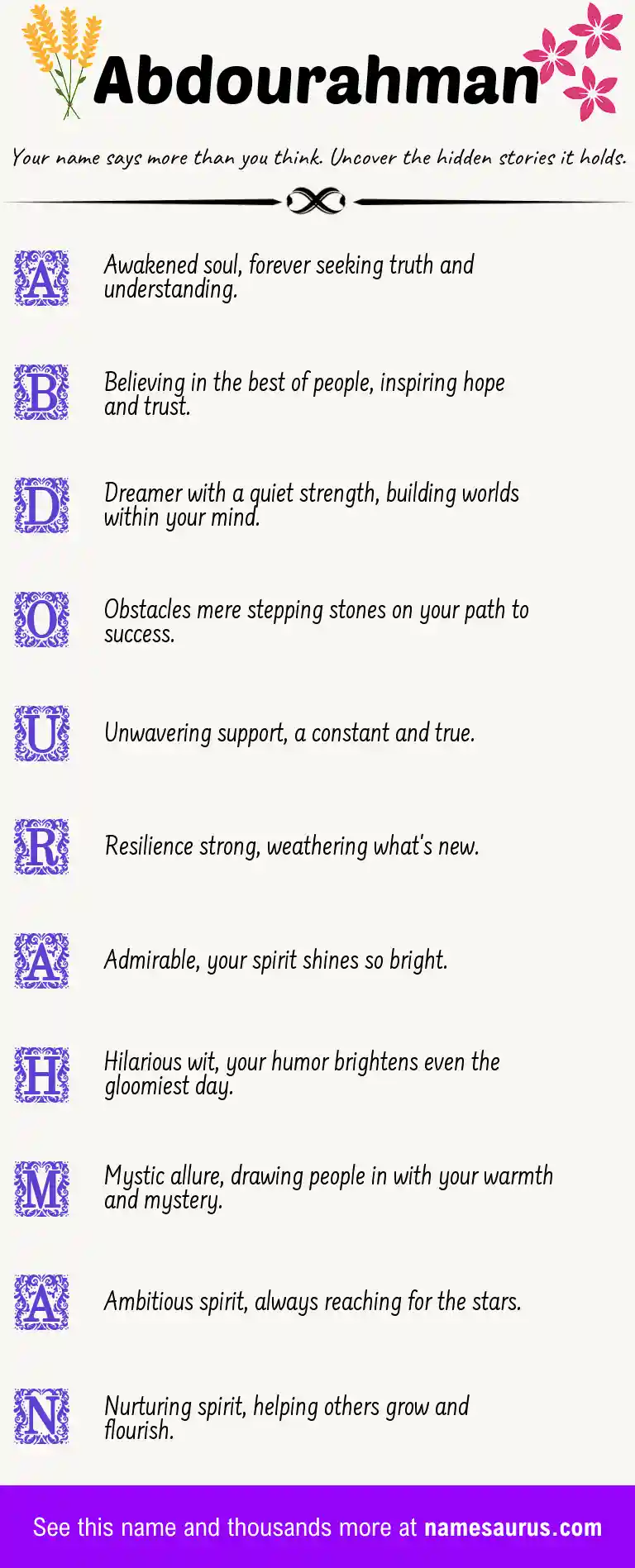 Acrostic poem about Abdourahman.