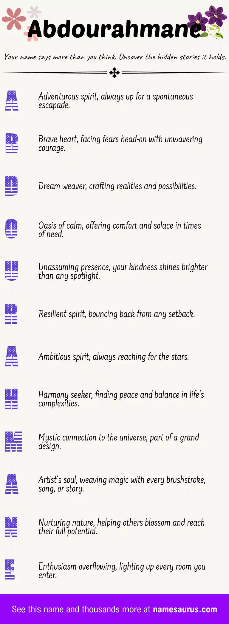 Acrostic poem about Abdourahmane.