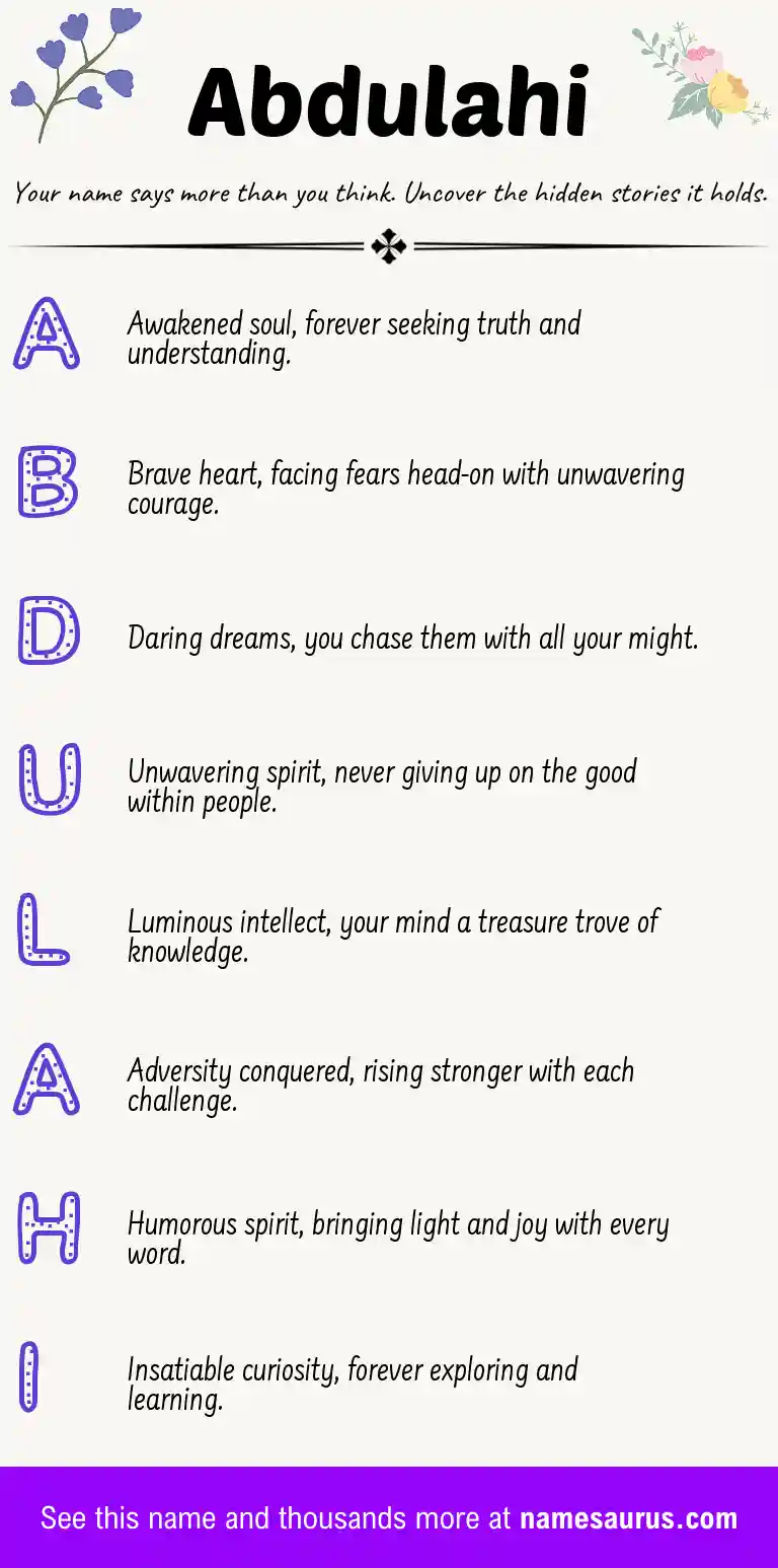 Acrostic poem about Abdulahi.