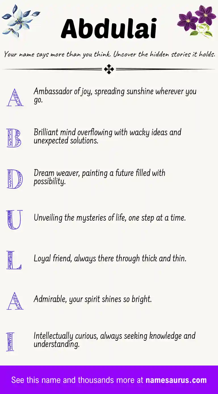 Acrostic poem about Abdulai.
