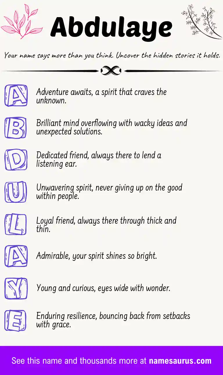 Acrostic poem about Abdulaye.