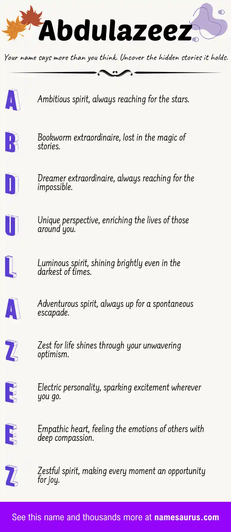 Acrostic poem about Abdulazeez.