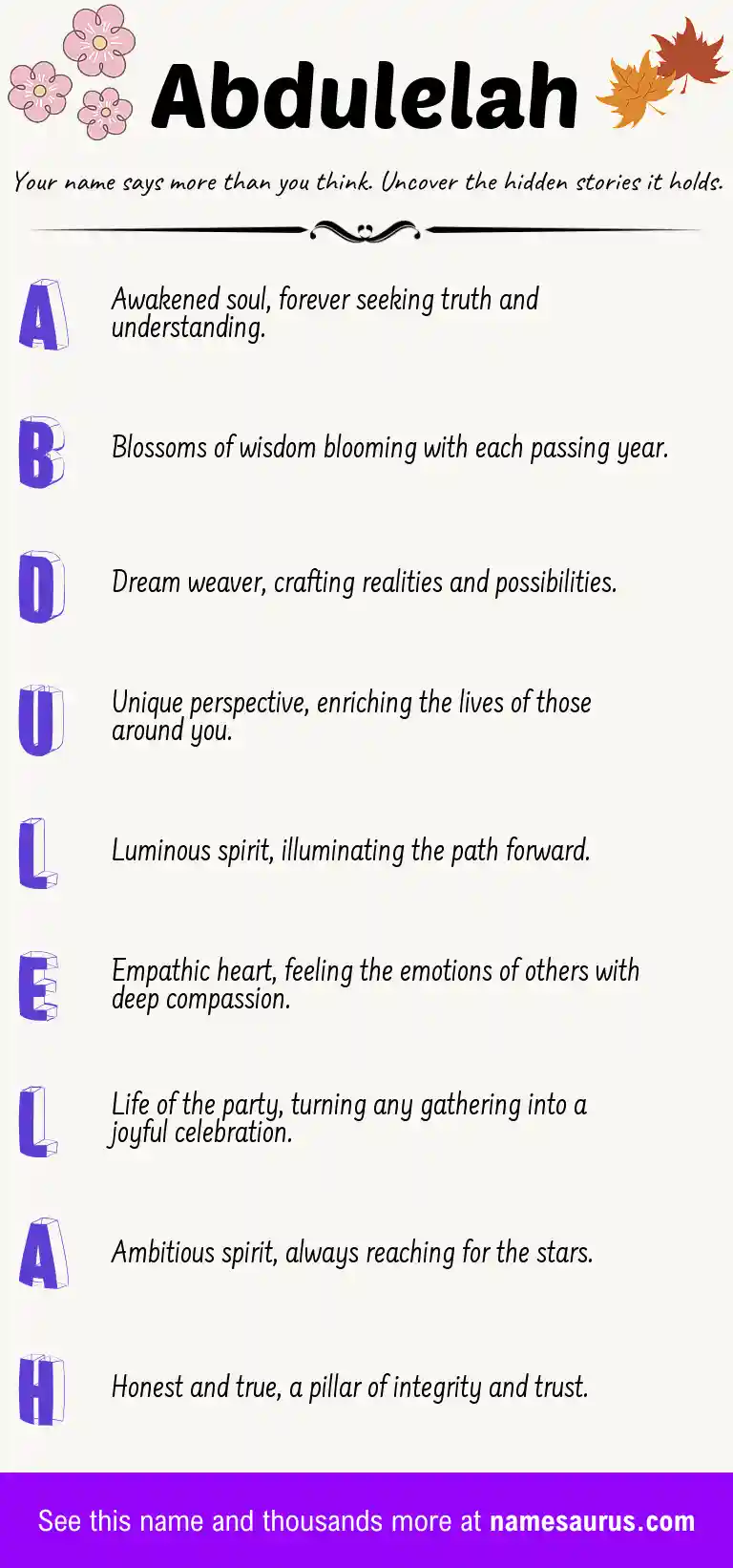 Acrostic poem about Abdulelah.
