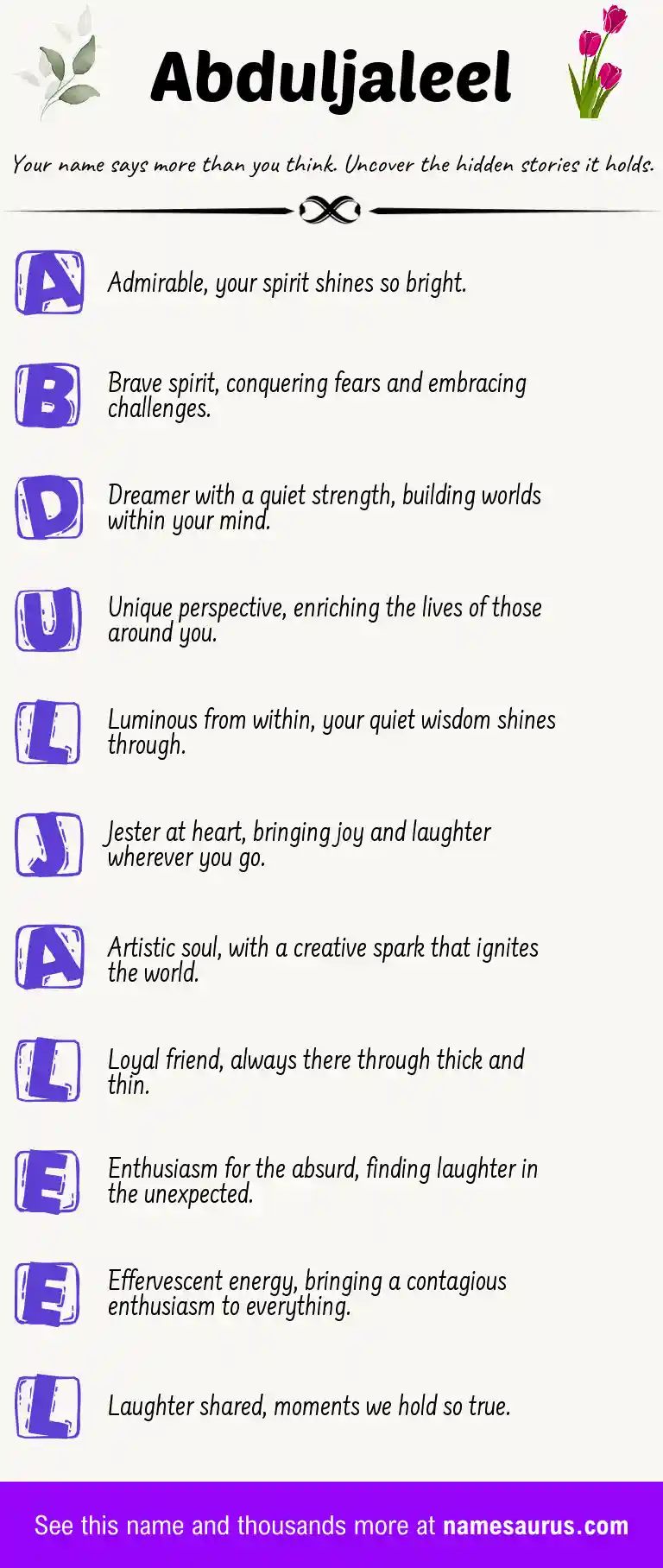 Acrostic poem about Abduljaleel.