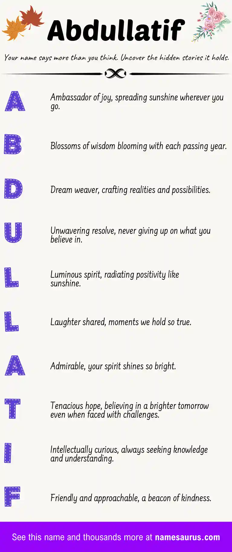 Acrostic poem about Abdullatif.