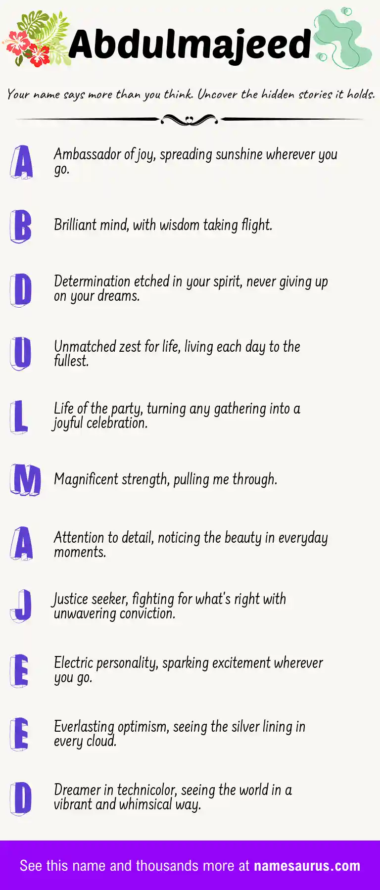 Acrostic poem about Abdulmajeed.