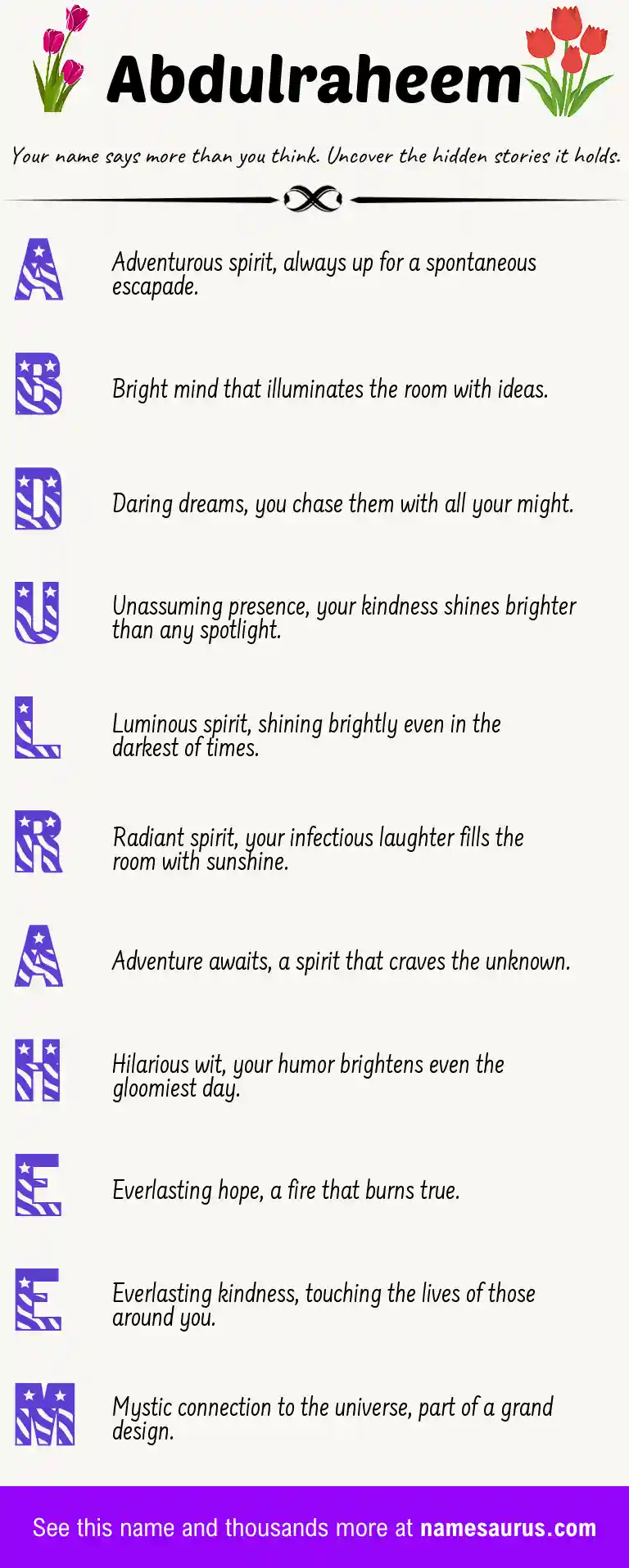Acrostic poem about Abdulraheem.