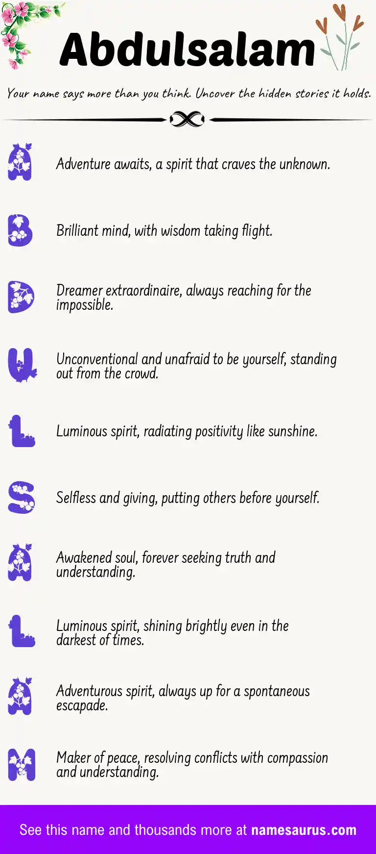 Acrostic poem about Abdulsalam.
