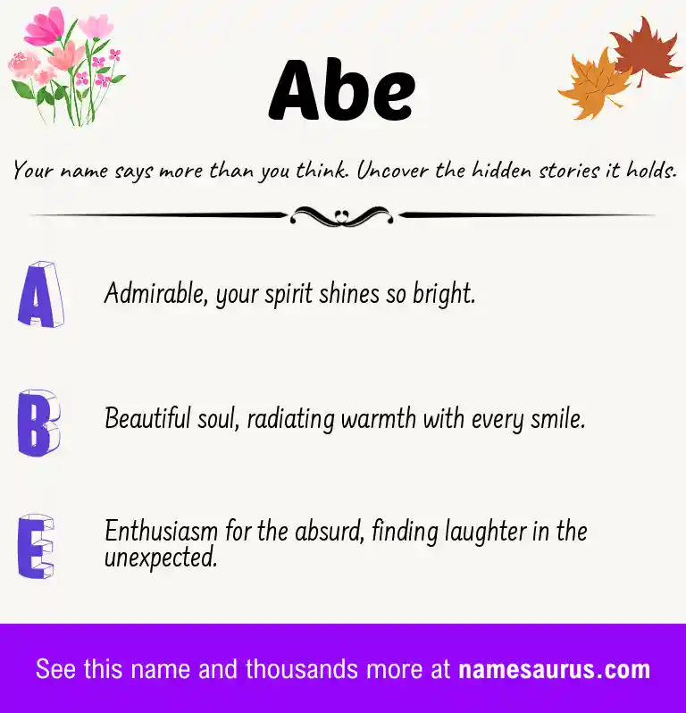 Acrostic poem about Abe.
