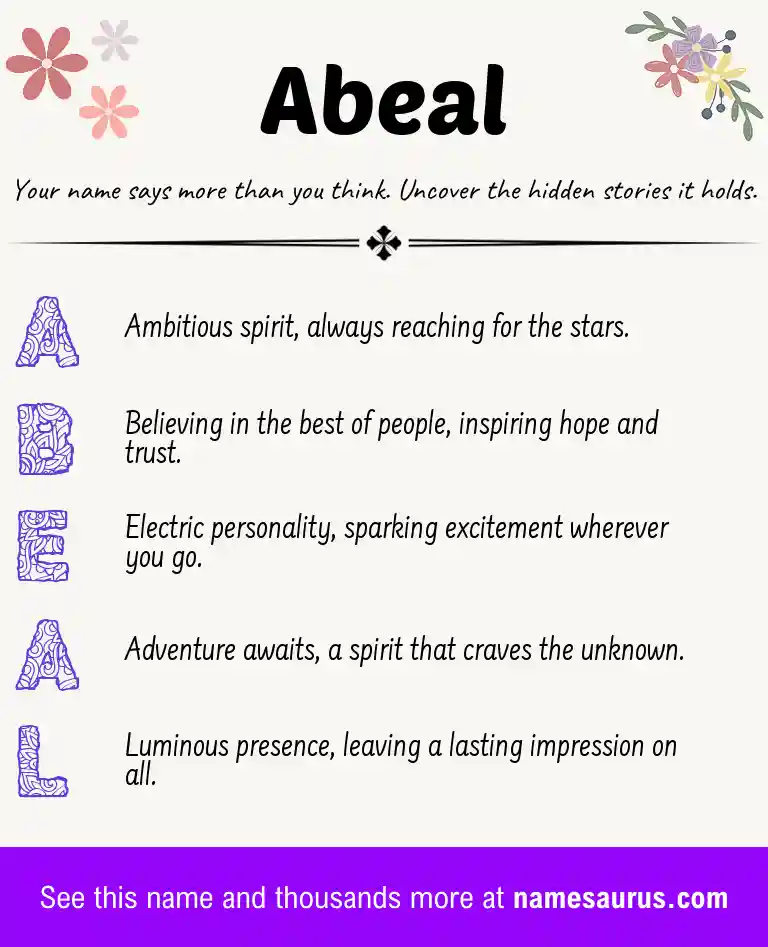 Acrostic poem about Abeal.