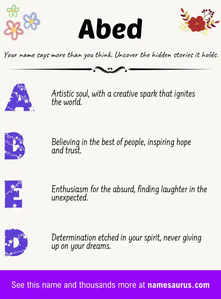 Acrostic poem about Abed.