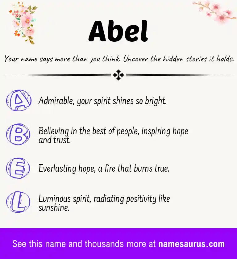 Acrostic poem about Abel.