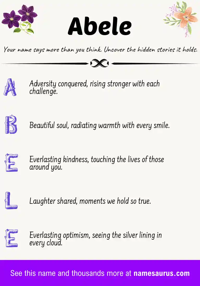 Acrostic poem about Abele.