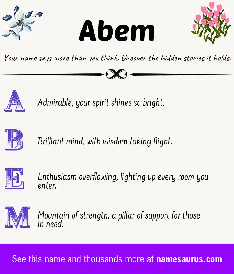 Acrostic poem about Abem.