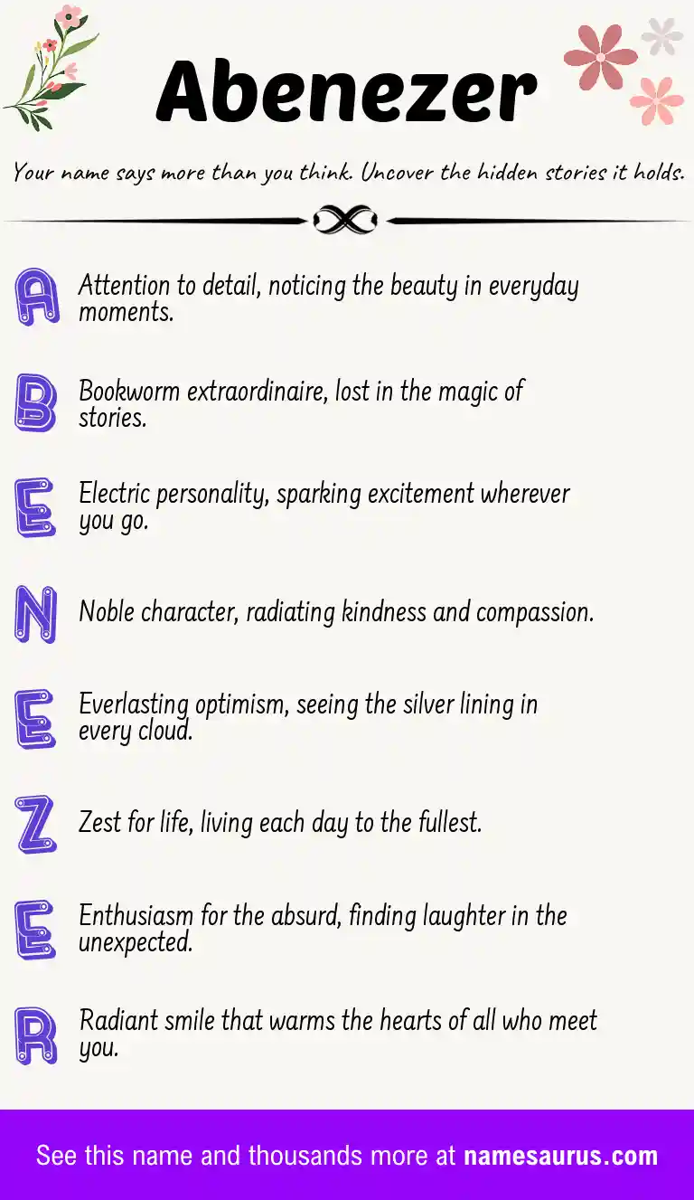 Acrostic poem about Abenezer.