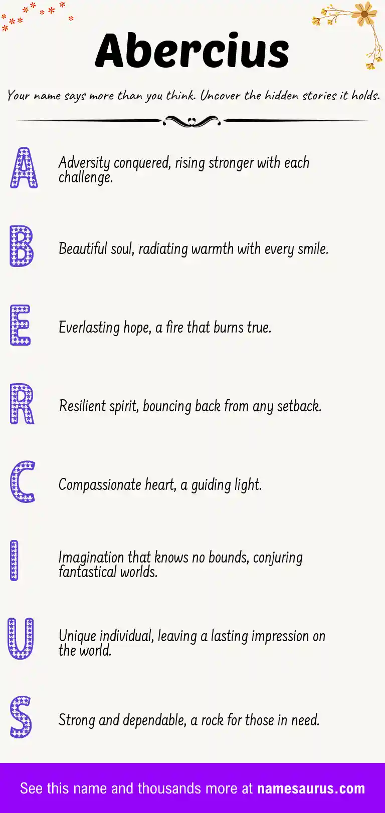 Acrostic poem about Abercius.