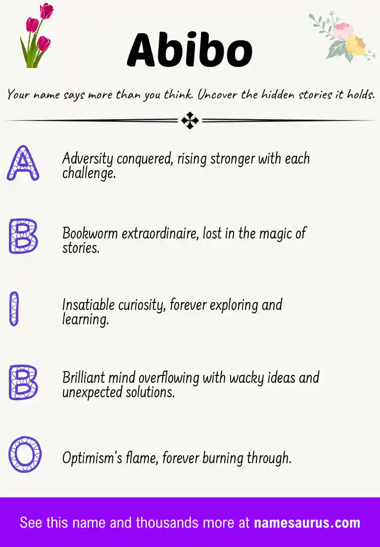 Acrostic poem about Abibo.