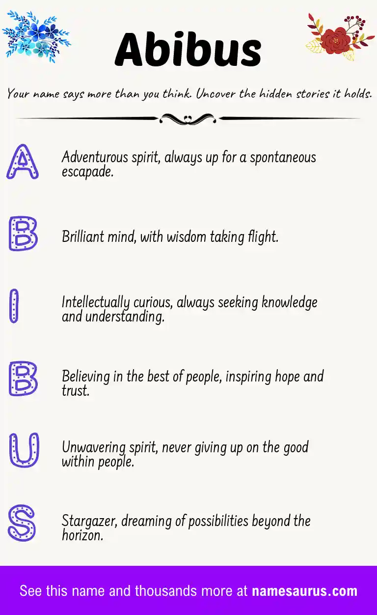 Acrostic poem about Abibus.