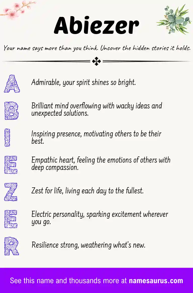 Acrostic poem about Abiezer.