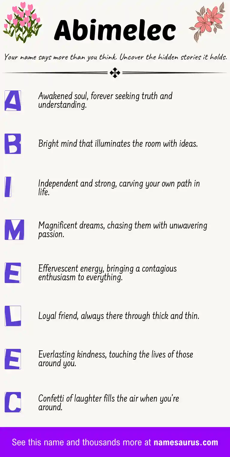 Acrostic poem about Abimelec.