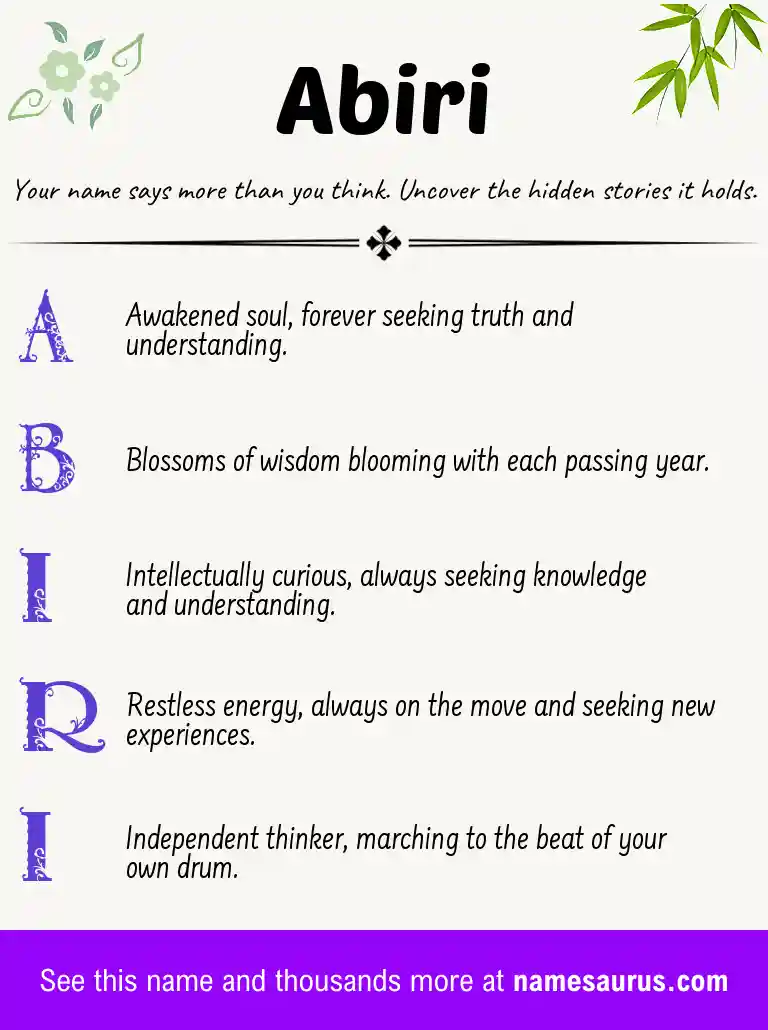 Acrostic poem about Abiri.