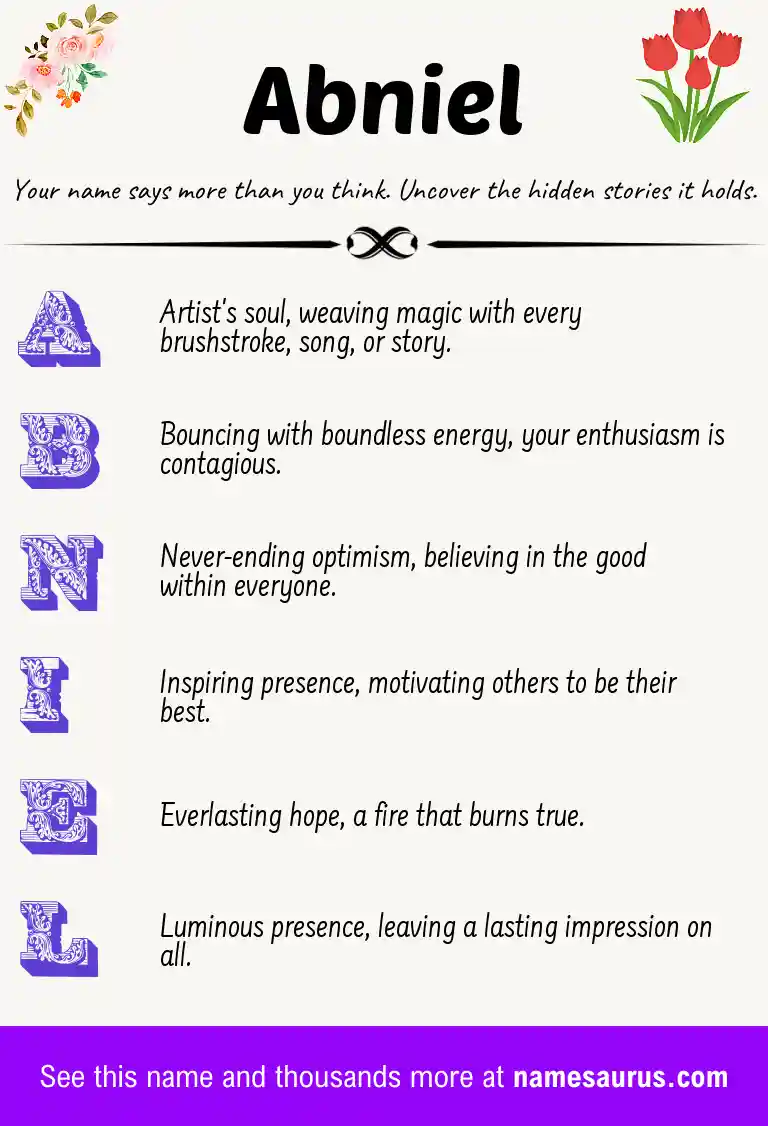 Acrostic poem about Abniel.