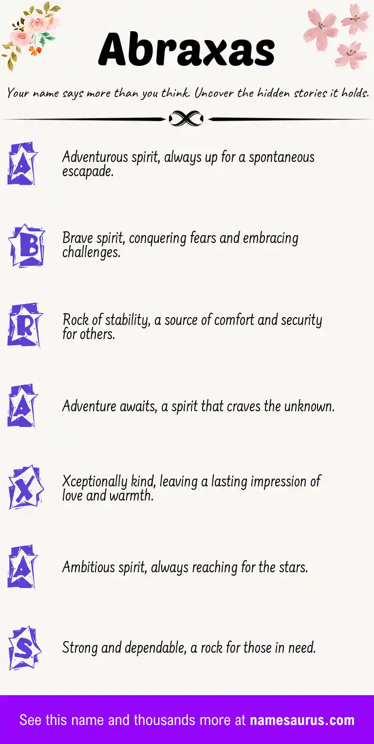 Acrostic poem about Abraxas.