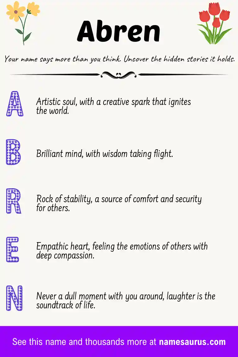 Acrostic poem about Abren.