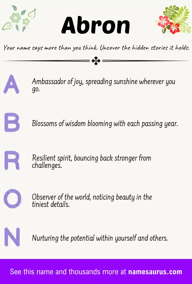 Acrostic poem about Abron.