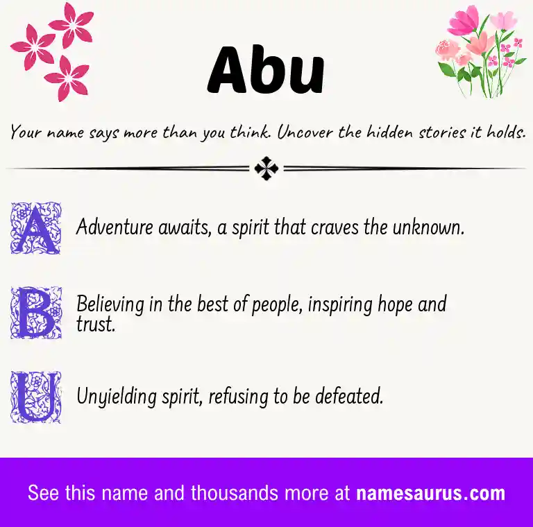 Acrostic poem about Abu.