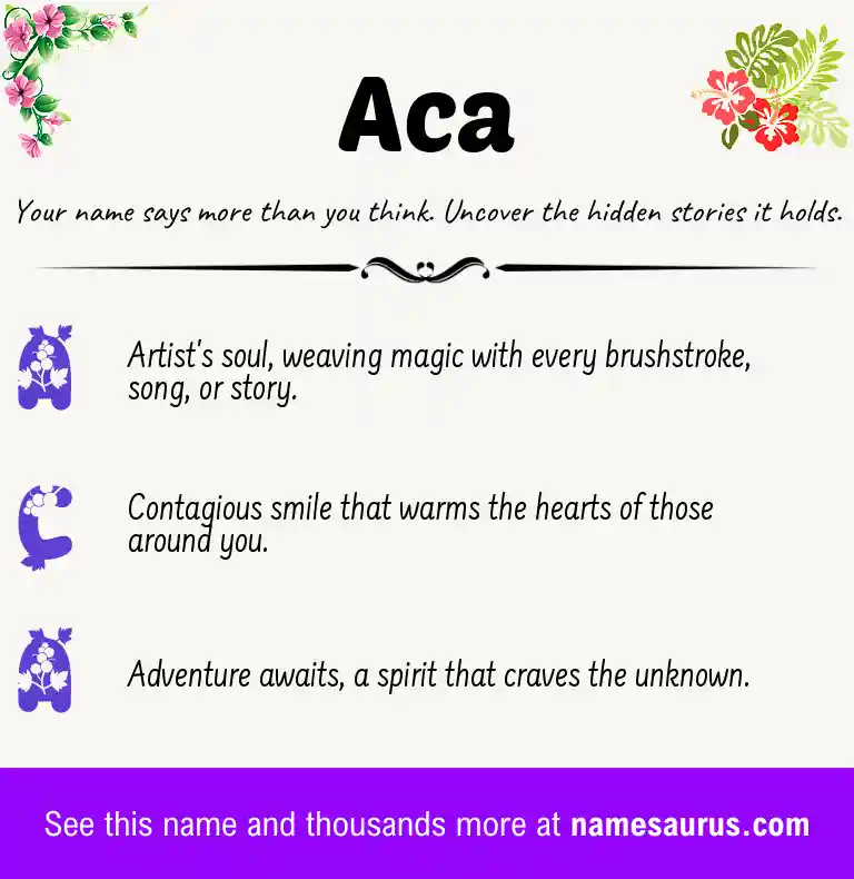Acrostic poem about Aca.