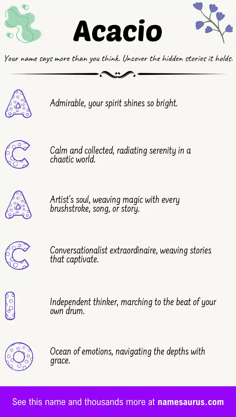 Acrostic poem about Acacio.