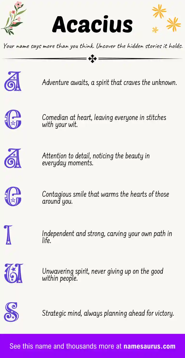 Acrostic poem about Acacius.