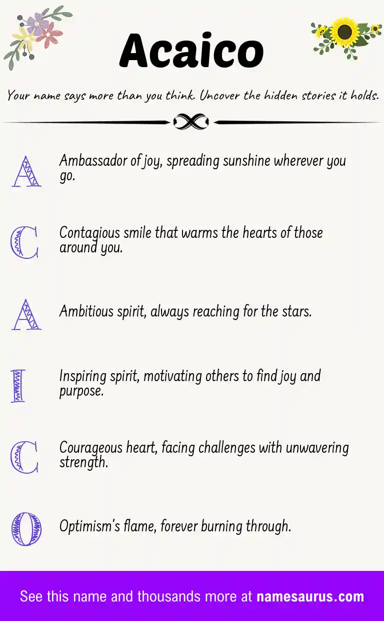 Acrostic poem about Acaico.