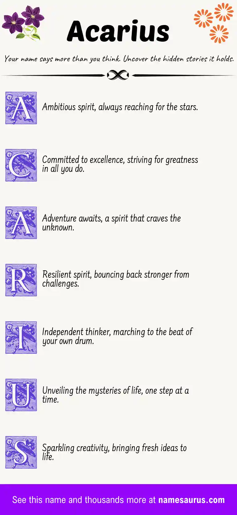 Acrostic poem about Acarius.