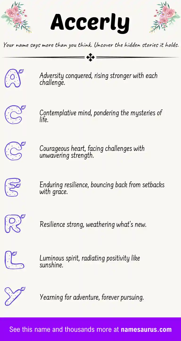 Acrostic poem about Accerly.