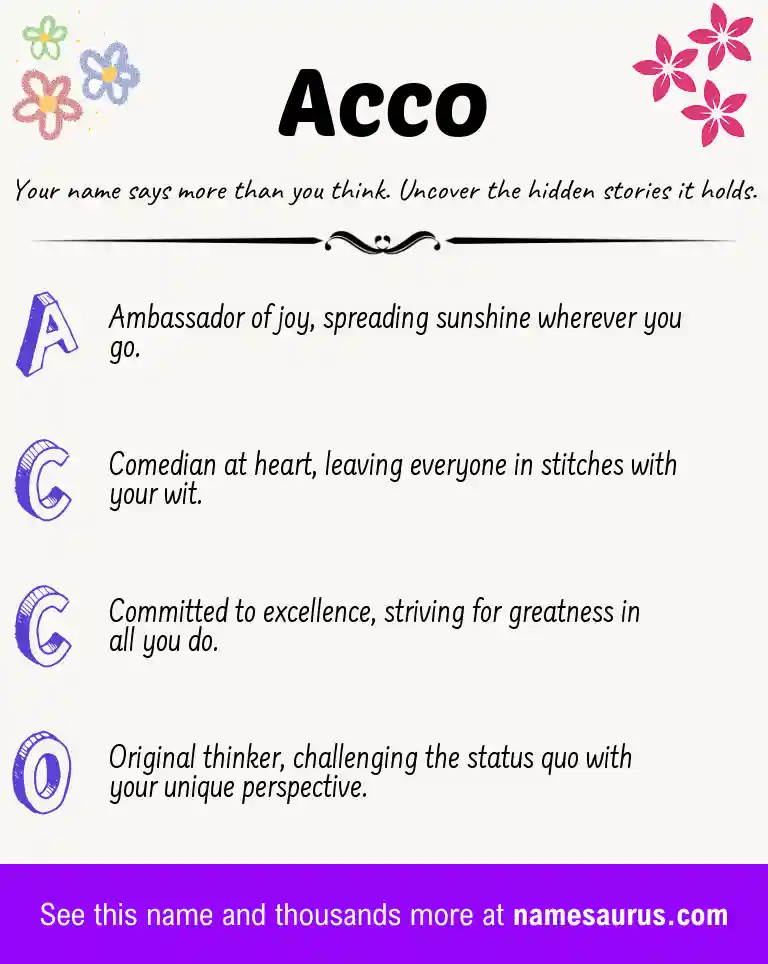 Acrostic poem about Acco.