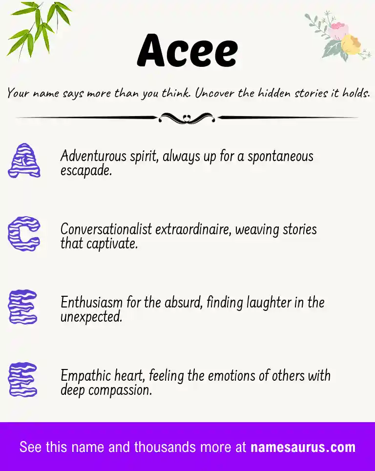 Acrostic poem about Acee.