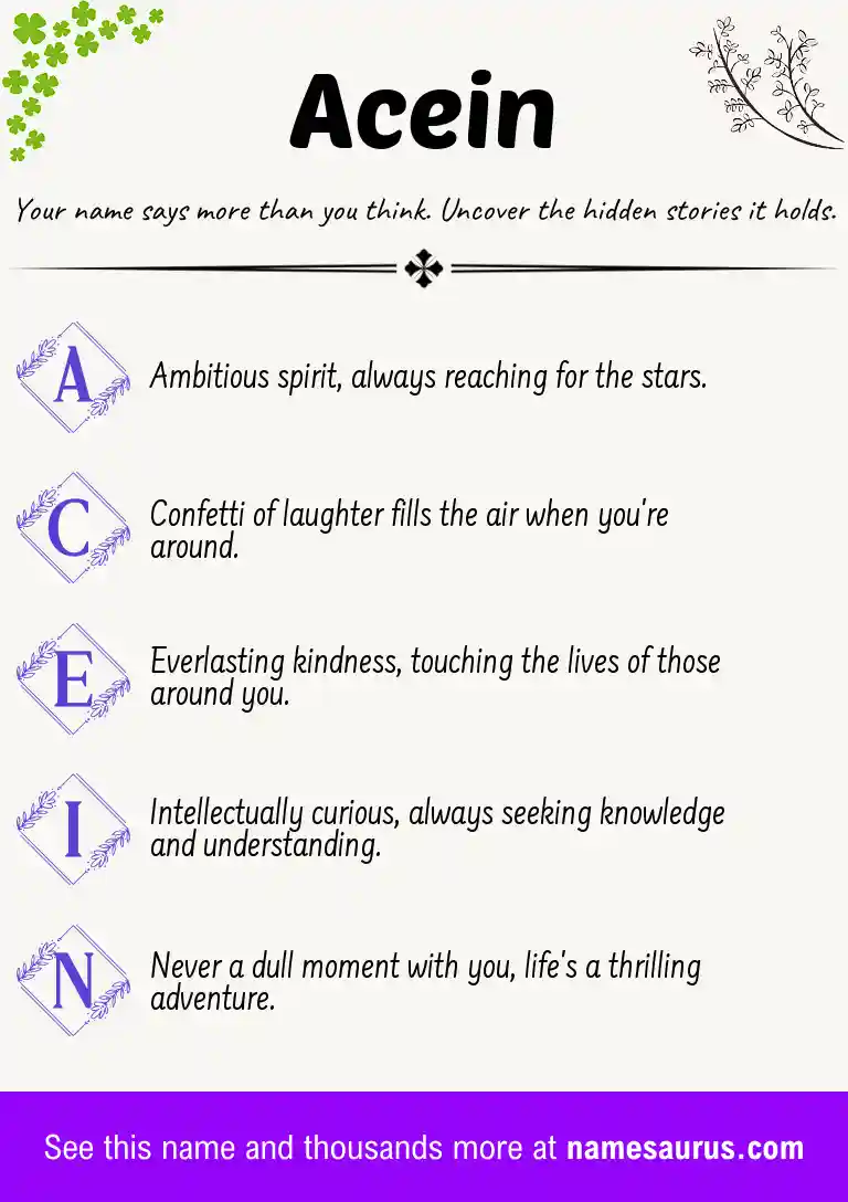 Acrostic poem about Acein.