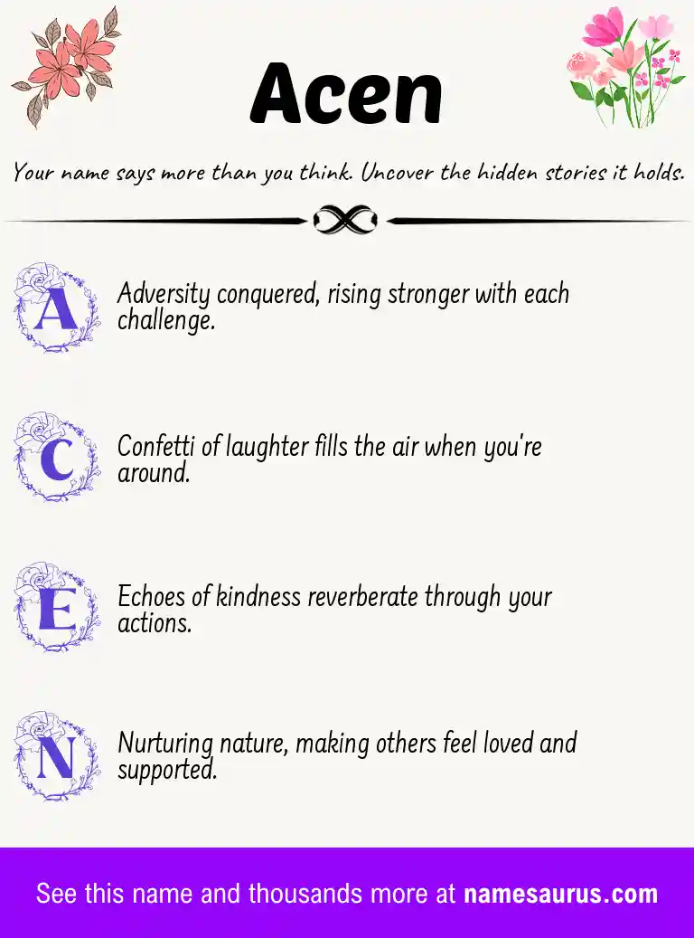 Acrostic poem about Acen.