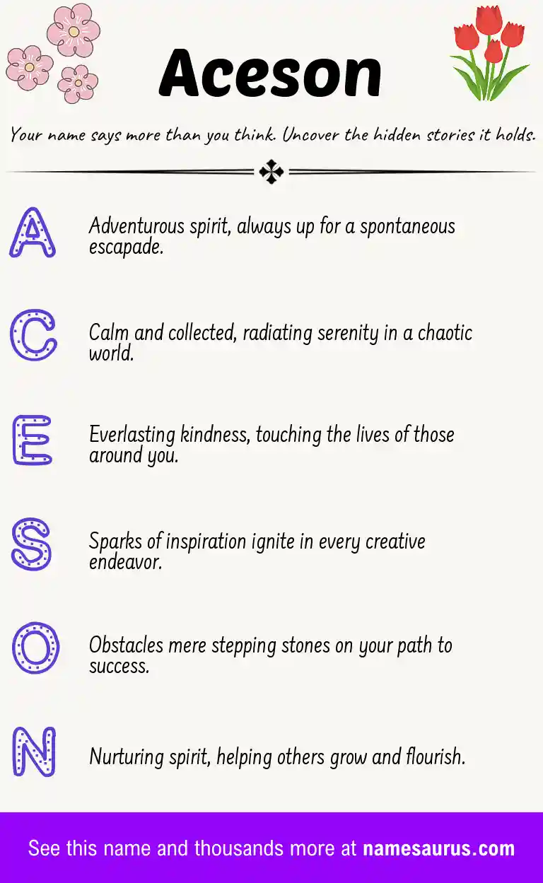 Acrostic poem about Aceson.