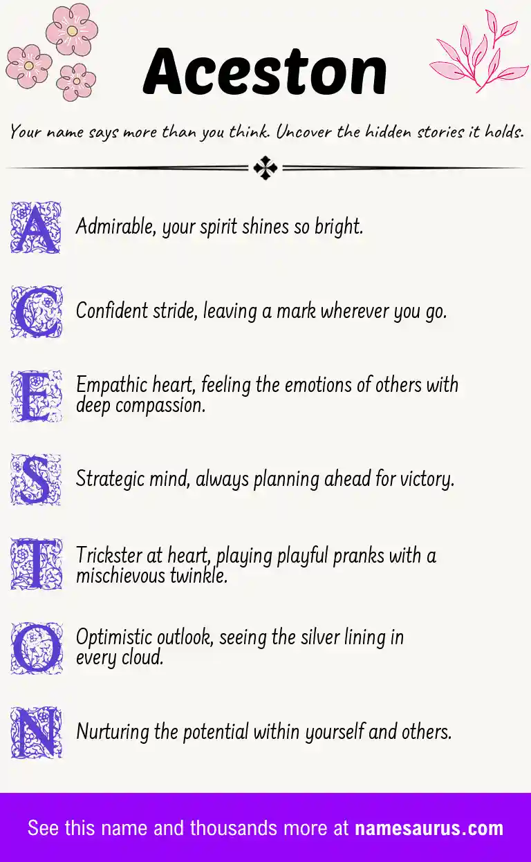 Acrostic poem about Aceston.