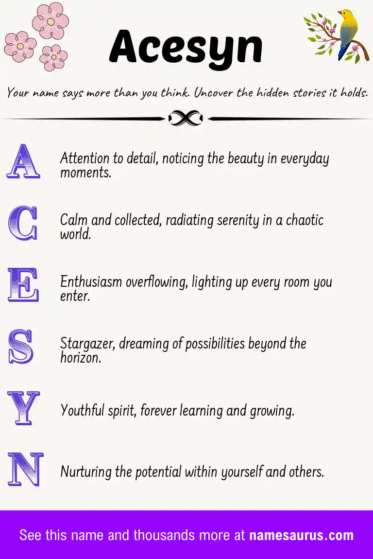 Acrostic poem about Acesyn.