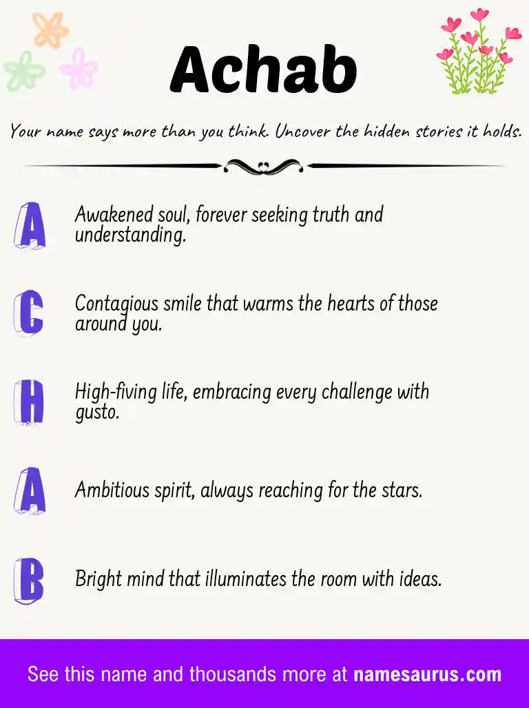 Acrostic poem about Achab.