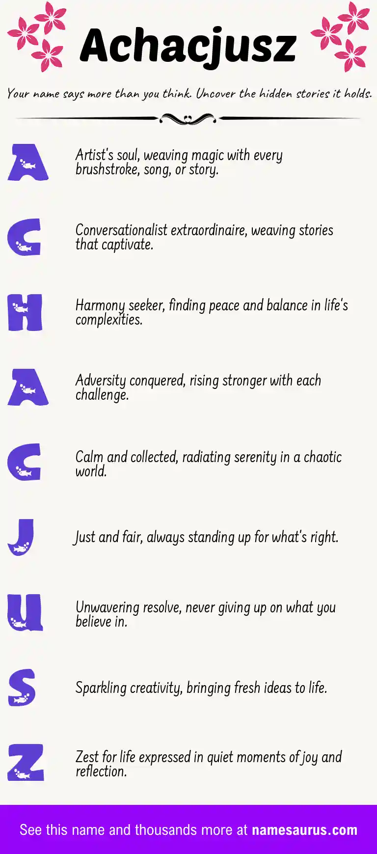 Acrostic poem about Achacjusz.